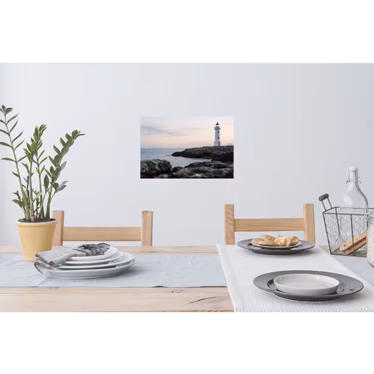 Rotsen - Vuurtoren - Wit Muursticker klein -eettafel