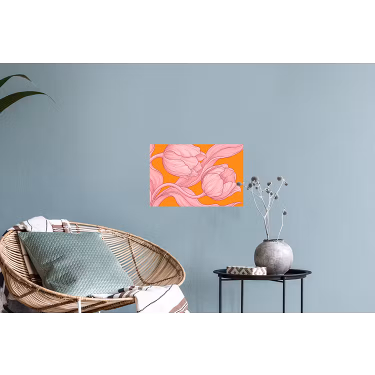 Muursticker - Roze bloemen - Modern - Roze bloemen - Modern Muursticker klein