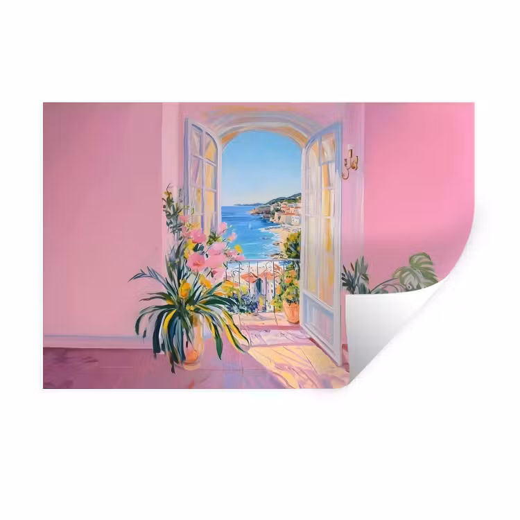 Roze - Buiten - Verf Muursticker klein -3d