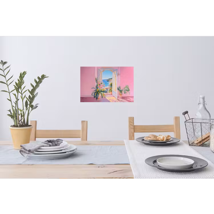 Roze - Buiten - Verf Muursticker klein -eettafel