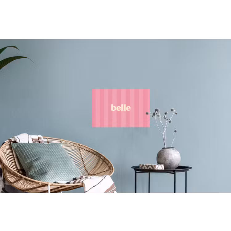 Roze - Gestreept - Belle Muursticker klein -plant