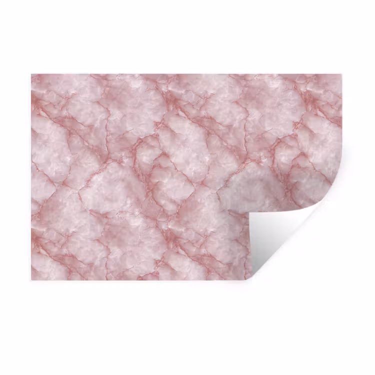Roze - Kwartsmarmer - Aders Muursticker klein 286 -3d