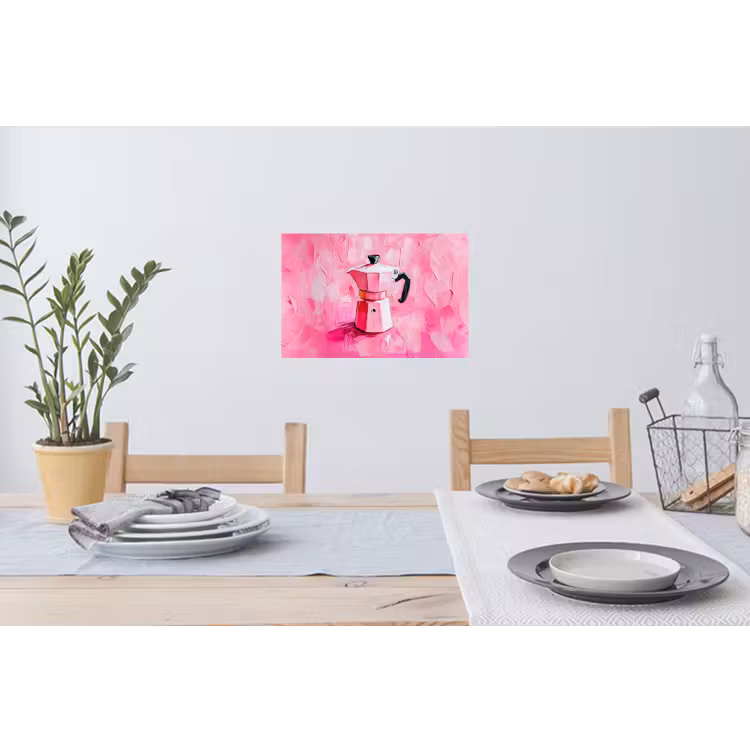 Roze - Verf - Coffee Muursticker klein -eettafel