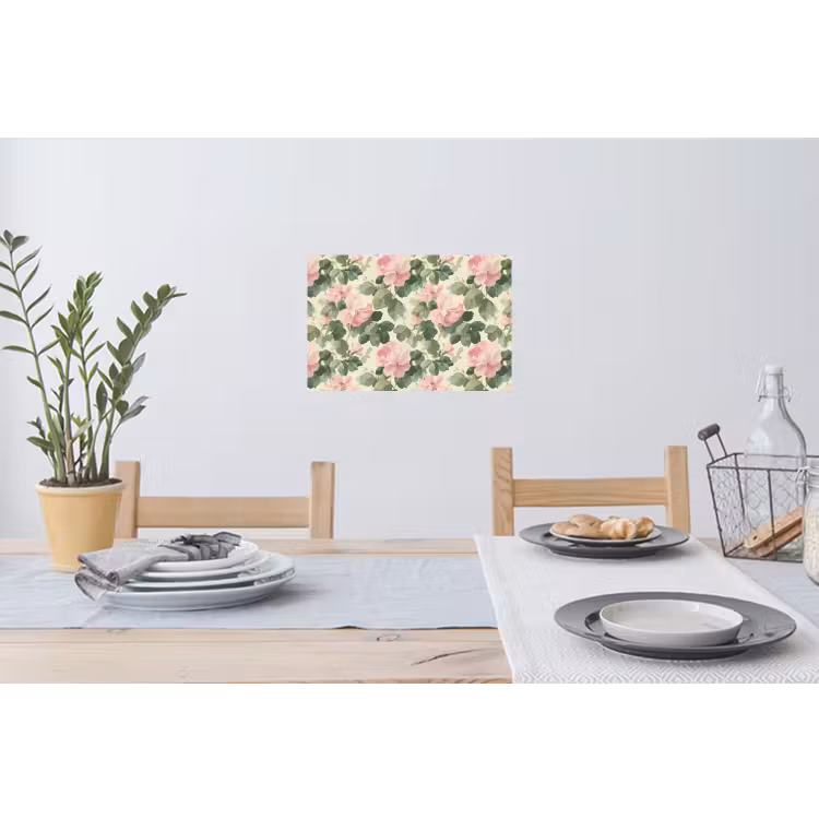 Rozen - Botanisch - Roze Muursticker klein 286 -eettafel