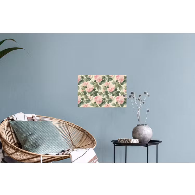 Rozen - Botanisch - Roze Muursticker klein 286 -plant