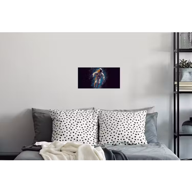 Ruimte - Neon - Astronaut - Sterren Muursticker klein -slaapkamer