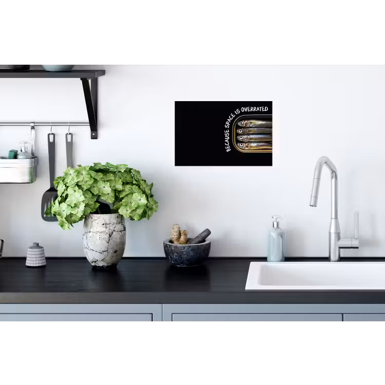 Sardines - Tekst - Vis - Blik Muursticker klein -keuken