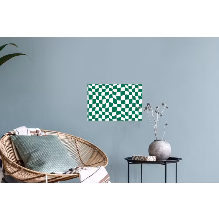 Schaakbord - Golvend - Groen Muursticker klein 286 -plant