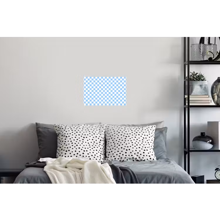 Schaakbord - Klassiek - Blauw Muursticker klein 286 -slaapkamer