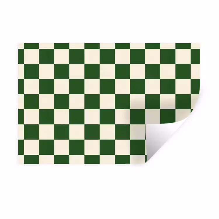 Schaakbord - Patroon - Groen Muursticker klein 286 -3d