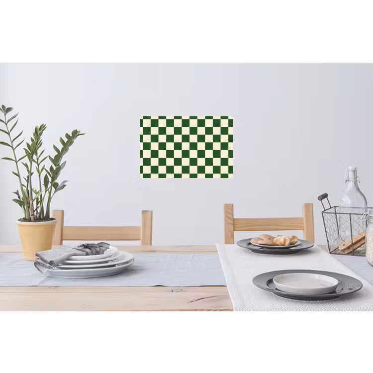 Schaakbord - Patroon - Groen Muursticker klein 286 -eettafel