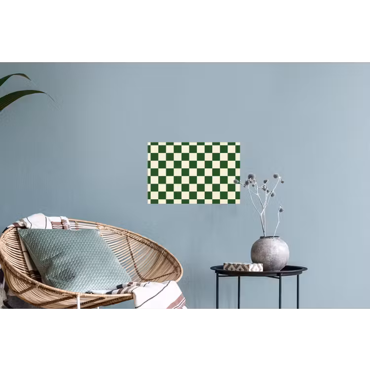 Schaakbord - Patroon - Groen Muursticker klein 286 -plant