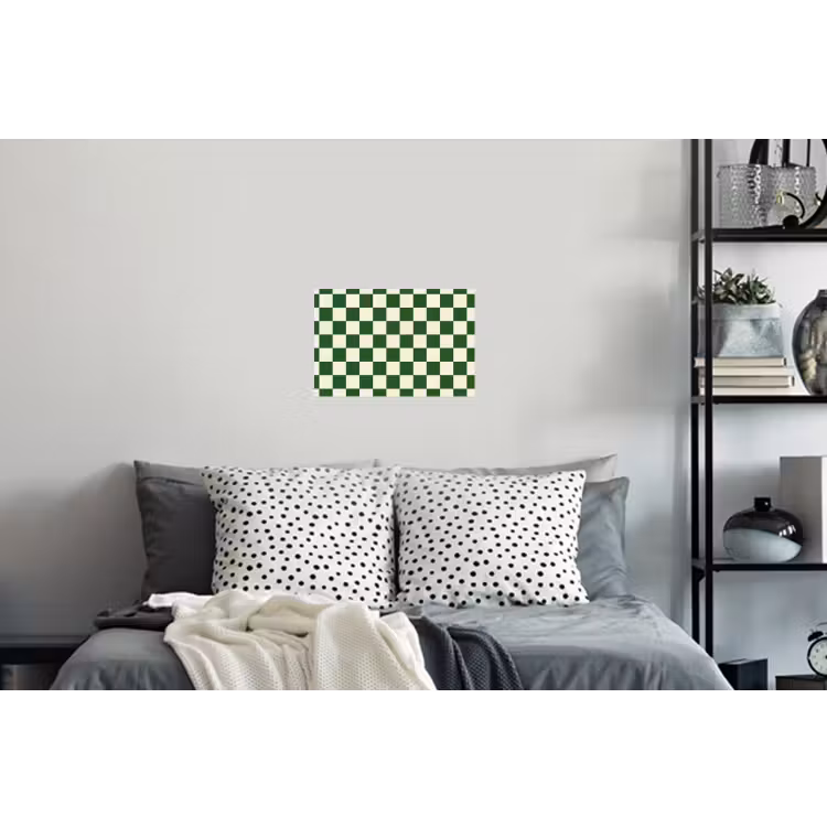 Schaakbord - Patroon - Groen Muursticker klein 286 -slaapkamer