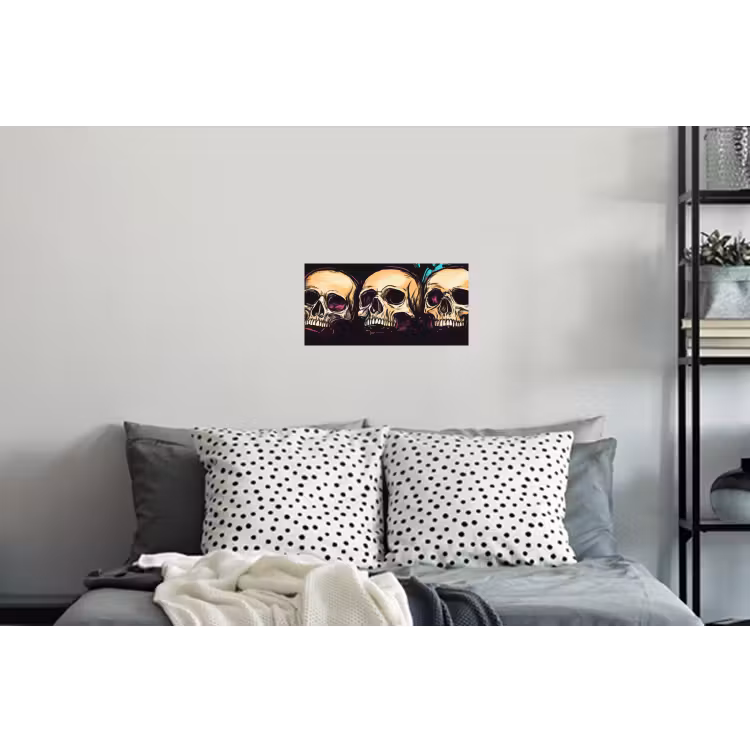 Schedels - Graffiti - Neon Muursticker klein -slaapkamer