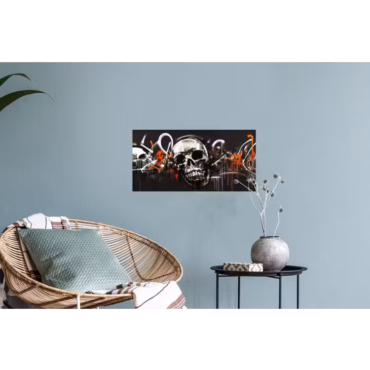Schedels - Kunst - Donker - Rood Muursticker klein -plant