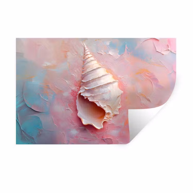 Schelp - Pastel - Pink Muursticker klein -3d