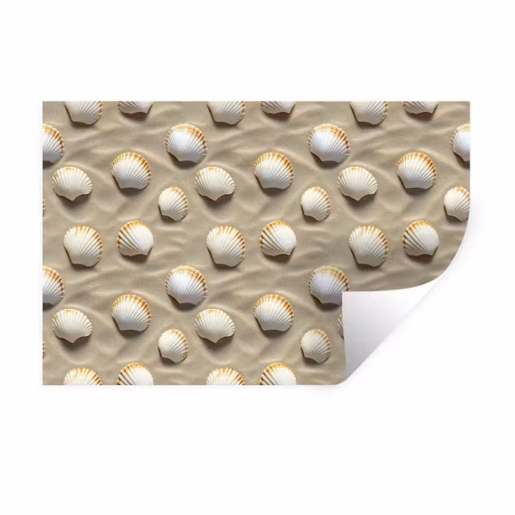 Schelpen - Zand - Maritiem Muursticker klein 286 -3d