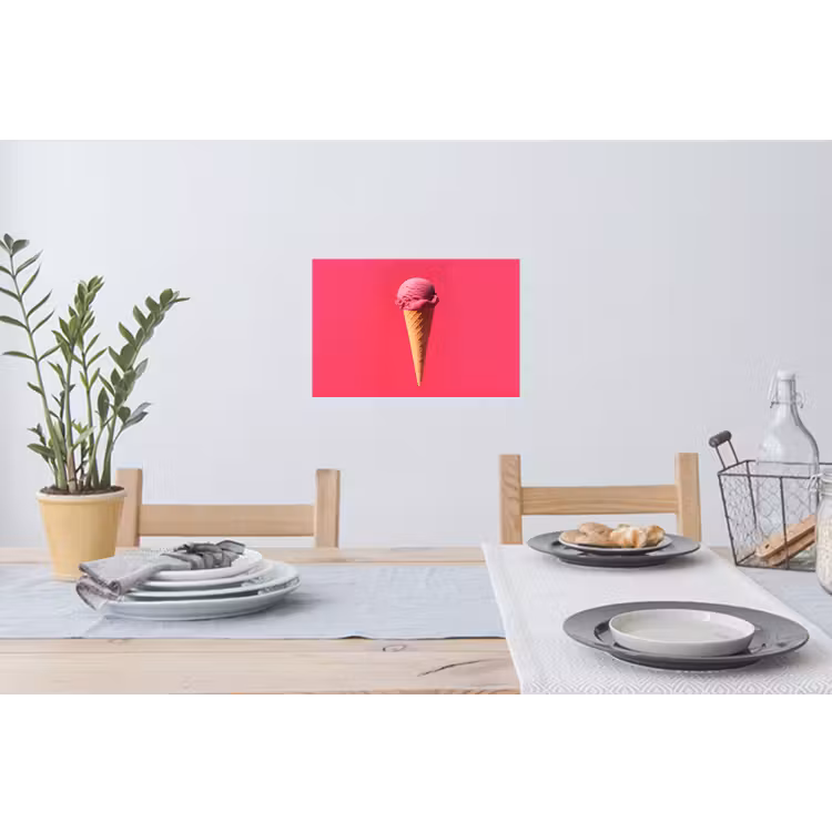 Schepijs - Roze - Hoorntje Muursticker klein -eettafel