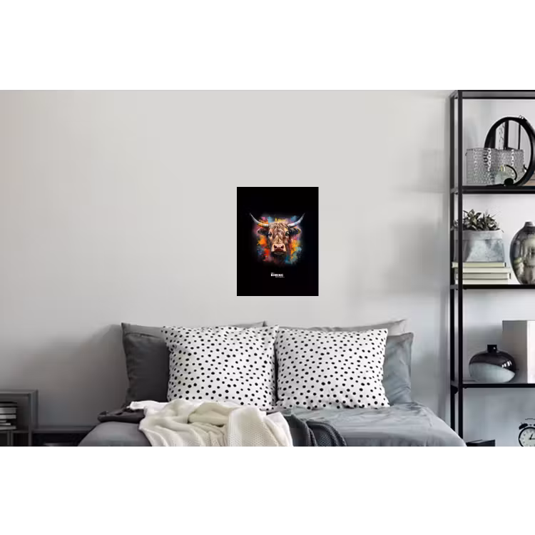 Schotse hooglander als graffiti art Muursticker klein -slaapkamer