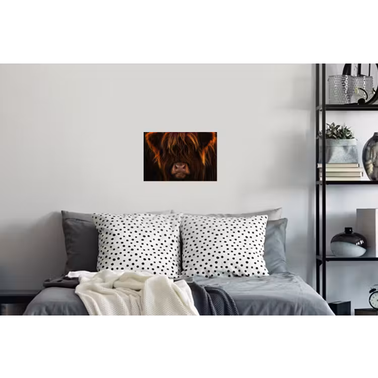 Schotse Hooglander - Koe - Portret - Dieren Muursticker klein -slaapkamer