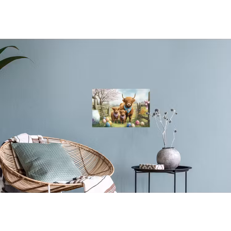 Schotsehooglanders - Paaseieren - Lente Muursticker klein -plant