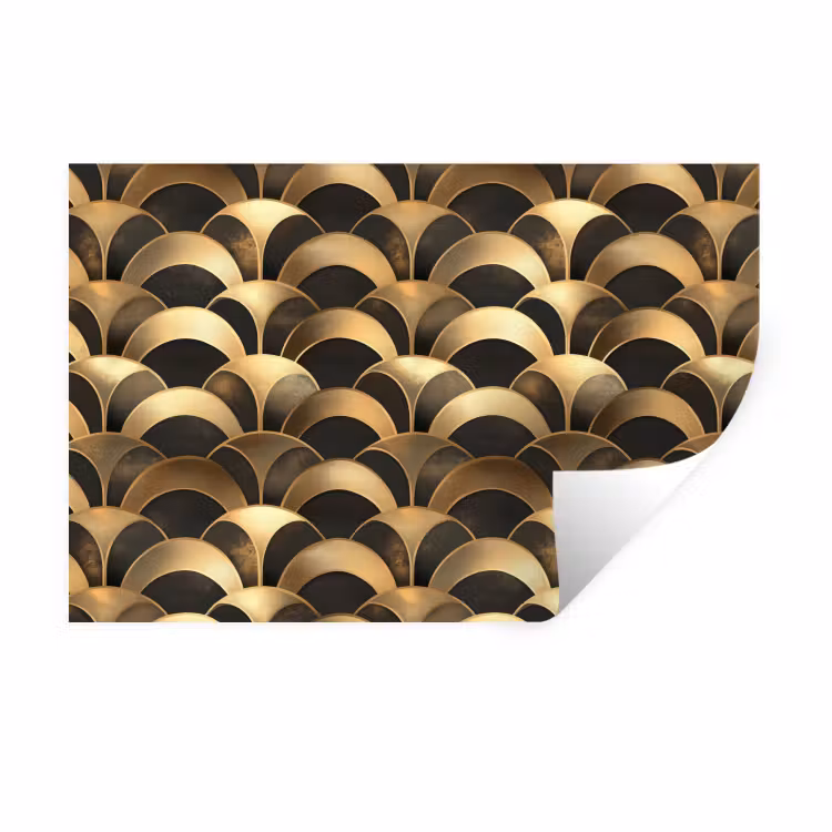 Schubben - Structuur - Goud Muursticker klein 286 -3d