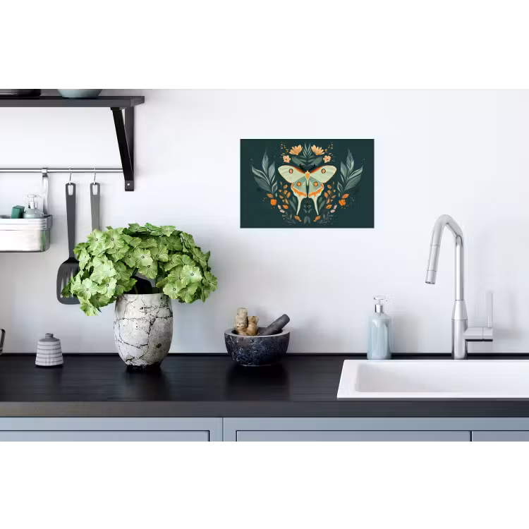 Sierlijk - Vlinder - Groen - Bladeren Muursticker klein -keuken