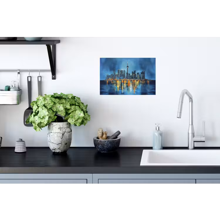 Skyline Toronto - Water - Stadslichten - Toren Muursticker klein -keuken