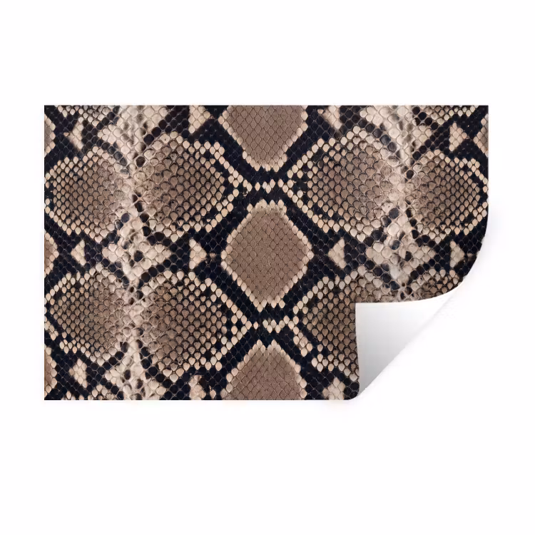 Slangenprint - Python - Bruin Muursticker klein -3d
