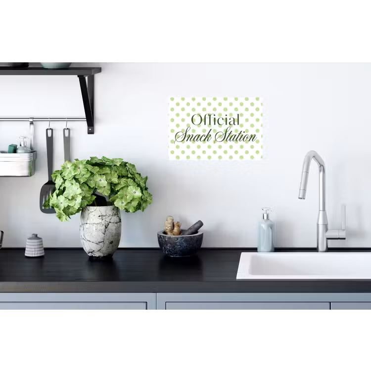 Snack Station - Groen - Stippen Muursticker klein -keuken