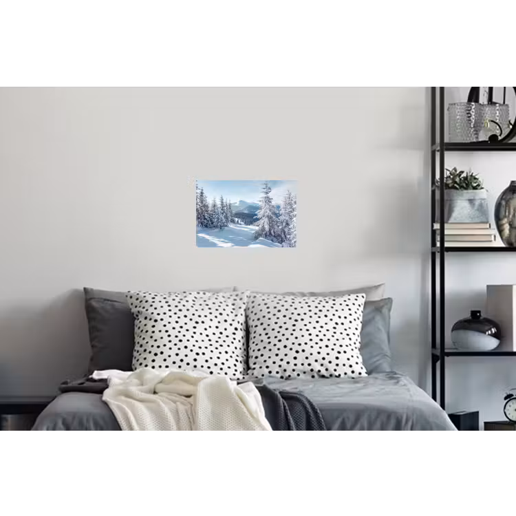 Sneeuw - Winter - Landschap - Bergen Muursticker klein -slaapkamer