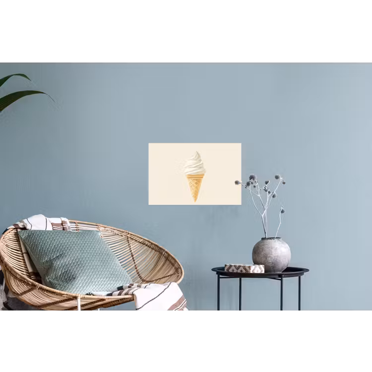 Softijs - Hoorntje - Wit Muursticker klein -plant