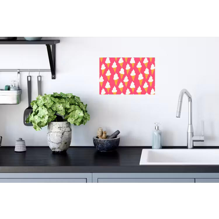Softijs - Horentje - Roze Muursticker klein 286 -keuken
