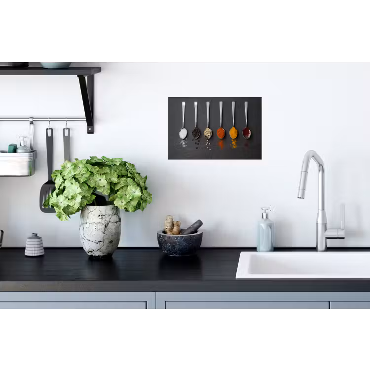 Specerijen - Lepels - Tafel - Rustiek - Kruiden Muursticker klein -keuken