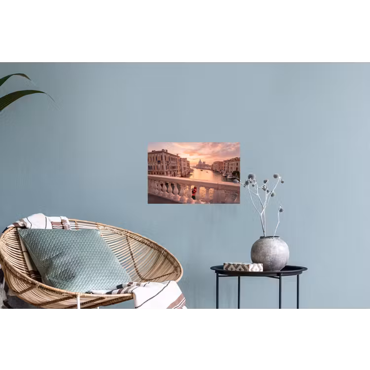 Stad - Venetië - Kanaal - Zonsopgang - Architectuur - Goud Muursticker klein -plant