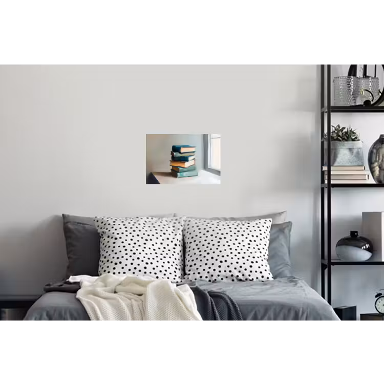 Stapel - Boeken - Groen - Daglicht Muursticker klein -slaapkamer