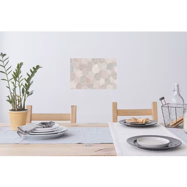 Steen - Patroon - Textuur - Beige Muursticker klein -eettafel