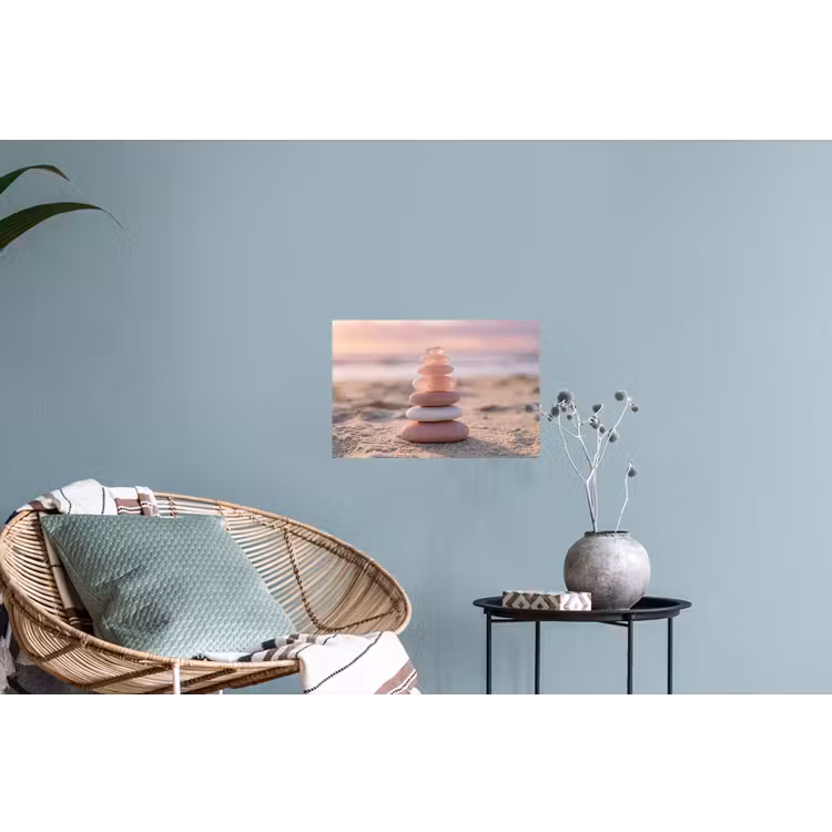 Stenen - Zand - Roze Muursticker klein -plant