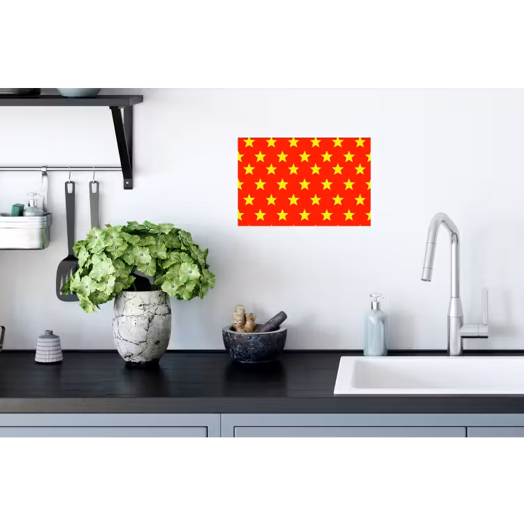 Ster - Patroon - Geel Muursticker klein 286 -keuken