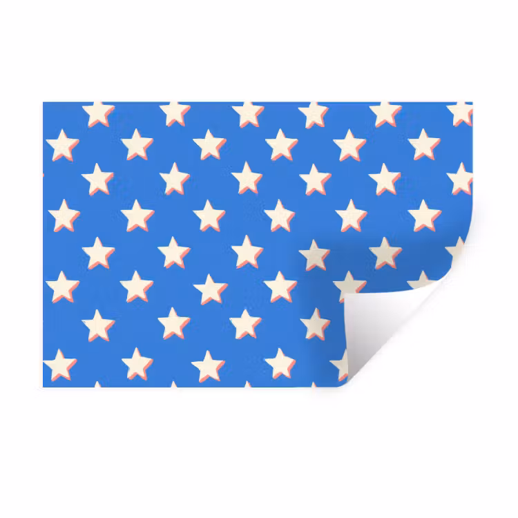 Sterren - Patroon - Blauw Muursticker klein 286 -3d