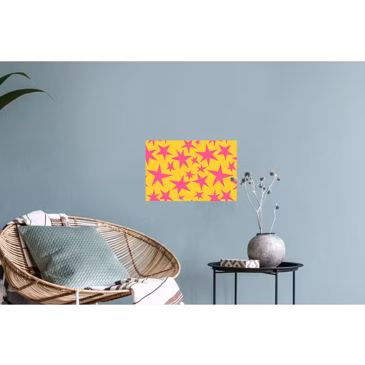 Sterren - Patroon - Roze - Geel Muursticker klein 286 -plant