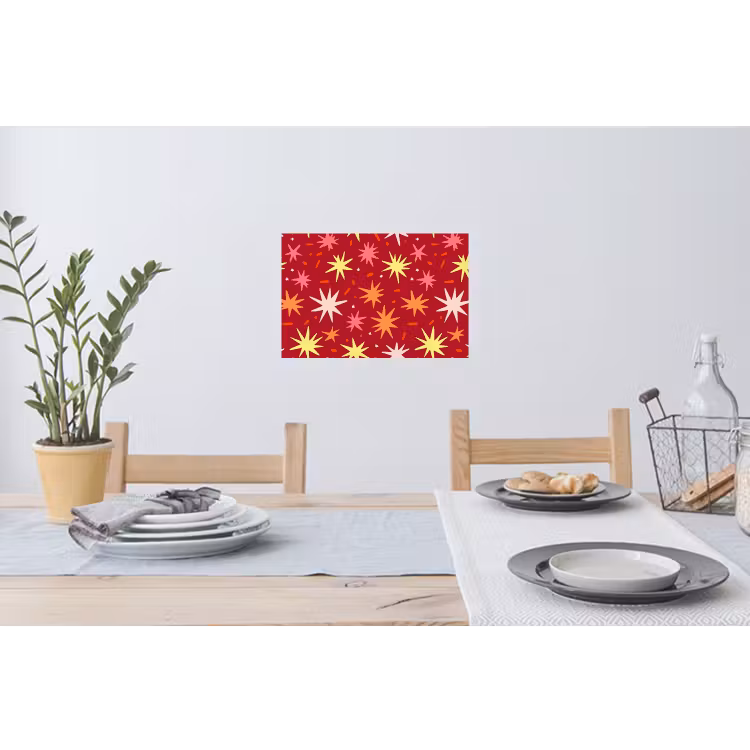 Sterren - Speels - Rood Muursticker klein 286 -eettafel