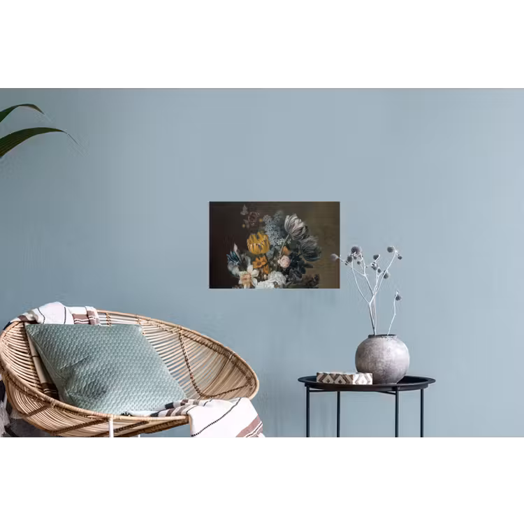Stilleven met bloemen - Schilderij van Eelke Jelles Eelkema Muursticker klein -plant