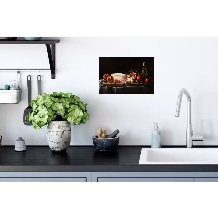 Stilleven - Vintage - Borrelplank Muursticker klein -keuken