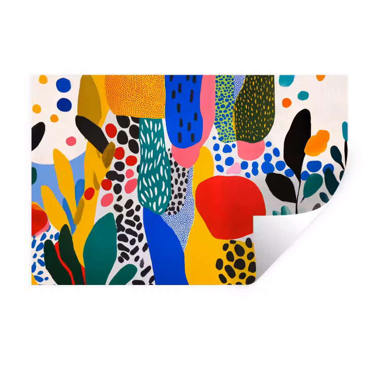 Stippen - Vormen - Modern - Kleuren Muursticker klein -3d