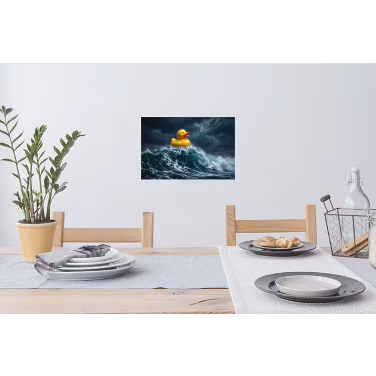 Storm - Badeend - Golven Muursticker klein -eettafel
