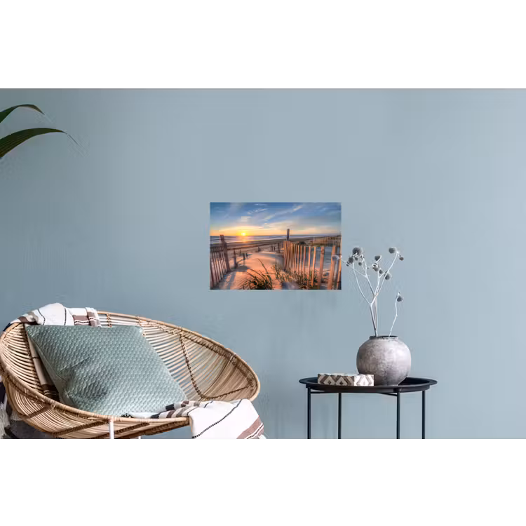 Strand - Zee - Duin - Zonsondergang - Landschap Muursticker klein -plant