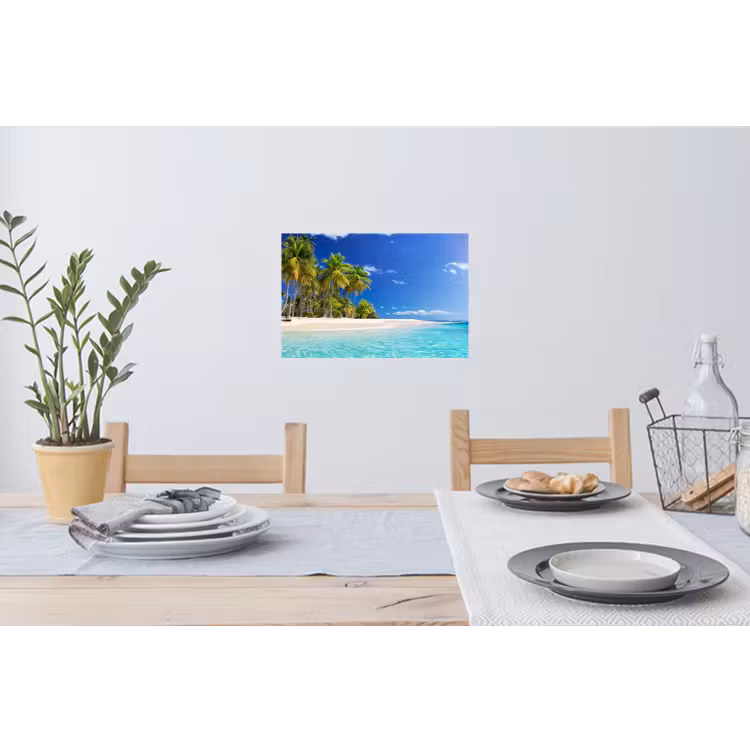Strand - Zee - Palmboom - Zon - Zomer Muursticker klein -eettafel
