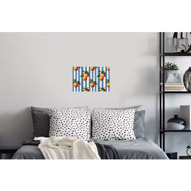 Strepen - Citroen - Blauw Muursticker klein 286 -slaapkamer