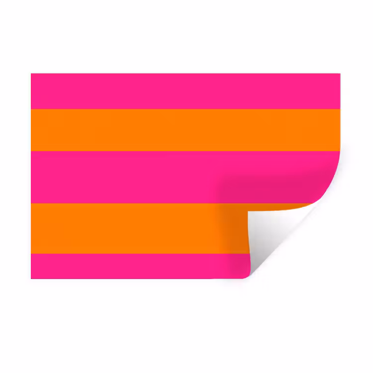 Strepen - Horizontaal - Roze Muursticker klein 286 -3d